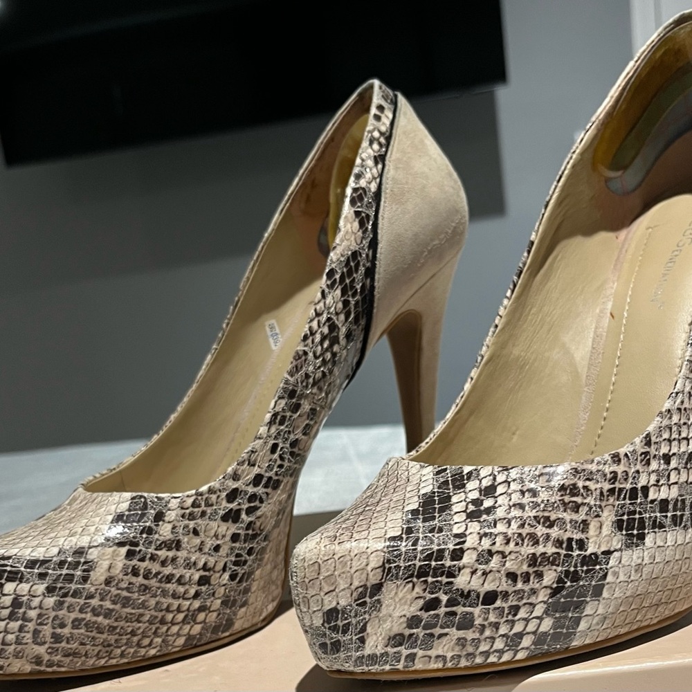 BCBGeneration Snakeskin Print Heels